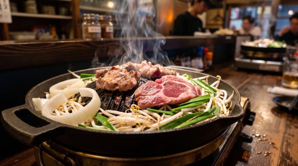 鉄板のジンギスカン